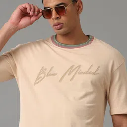 Voi Jeans Men Typography Printed Round Neck Cotton Relaxed Fit T-shirt-image-65