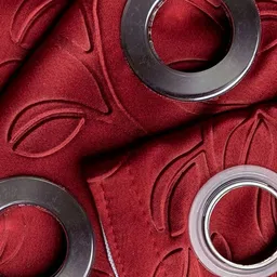 Parda Online Set of 4 Maroon Black Out Long Door Curtains image 3