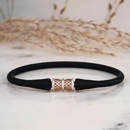 FEADA 925 Sterling Silver Rose Gold-Plated Cubic Zirconia Studded Wraparound Bracelet-picture-16