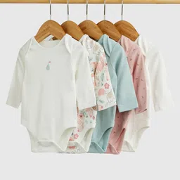 mothercare Girl 5-Pcs Woodland Animals Printed Pure Cotton Long Sleeve Bodysuits-image-50