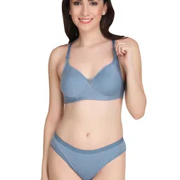 Liigne Pack Of 5 Women Everyday Padded Bra Pure Cotton Lingerie Set image 2