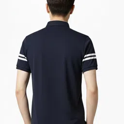 r.code by the roadster life co. R.Code by The Roadster Lifestyle Co. Men Striped Mandarin Collar T-shirt image 2