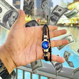 Ringzinnie Unisex Leather Artificial Stones Studded & Beaded Wraparound Bracelet image 4