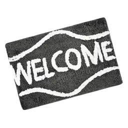 Kuber Industries 6Pcs Black & Grey Printed Rectangle Anti Skid Doormats image 3