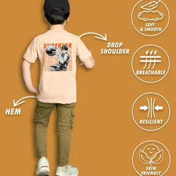 NUSYL Boys 3 Printed Drop-Shoulder Sleeves T-shirt image 4