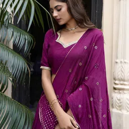 LOOKNBOOK ART Embellished Ready to Wear Lehenga & Unstitched Blouse With Dupatta image 4