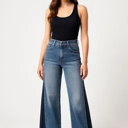 Roadster Women Wide Leg High-Rise Light Fade Jeans-image-20