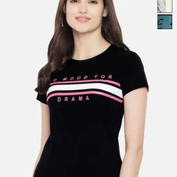 Dreambe Women Pack of 3 Typography Printed Round Neck Cotton T-shirts-picture-21