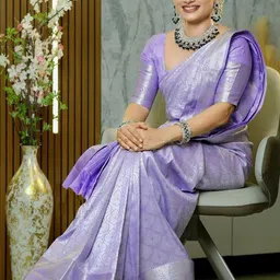 SANISA Ethnic Motifs Zari Silk Blend Handloom Saree image 3