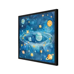 999Store Blue & Yellow Galaxy & Space Canvas Wall Art image 3