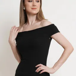 Popwings Women Self Design Off-Shoulder Top image 2