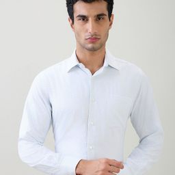 Raymond Men Comfort Regular Fit Geometric Printed Spread Collar Formal Shirt-picture-44