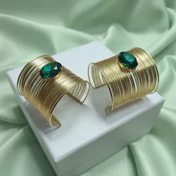 Anouk Set Of 2 Gold-Plated Crystal Studded Cuff Bracelets-picture-36