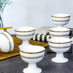 roxx Porcelain Footed Bowl Set of 6pcs image 1