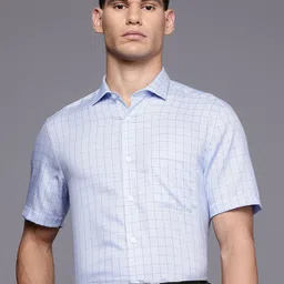 Louis Philippe Classic Fit Checked Pure Cotton Formal Shirt-image-62