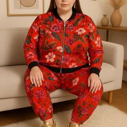 AUSTIVO Printed Mandarin Collar Sweatshirt With Trousers image 2