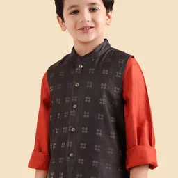 Fabindia Boys Woven Design Nehru Jackets image 2