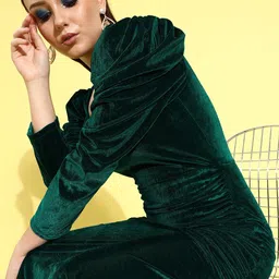 Athena Puff Sleeve Bodycon Maxi Dress-image-86