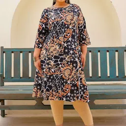 FLAVIA CREATION Women Animal Printed Keyhole Neck Flared Sleeves Sequinned Kurta-image-44