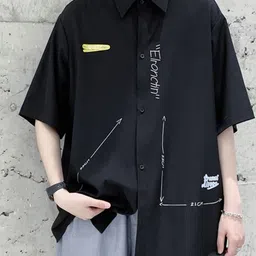 StyleCast Men Original Relaxed Fit Spread Collar Typography Printed Casual Shirt-image-2