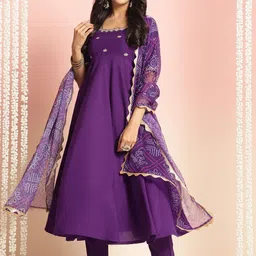 KALINI Women Embroidered Regular Kurta with Trousers & With Dupatta-picture-35