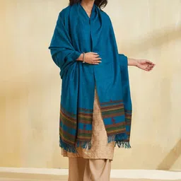 Fabindia Woven Design Woollen Tasselled Shawl-image-44
