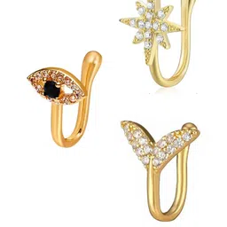 fabula Set Of 3 Cubic Zirconia tudded Stud Nosepins image 4