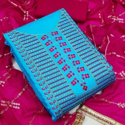 SAINOOR Embroidered Semi-Stitched Dress Material-picture-36