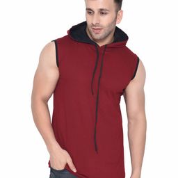 BEYOU FASHION Men Solid Hooded Cotton Slim Fit T-shirt-picture-46