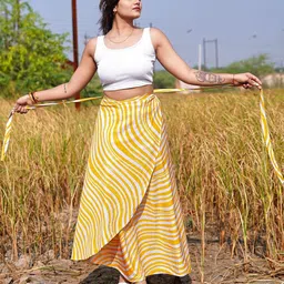 TENNECY Striped Maxi Wrap Skirt image 2