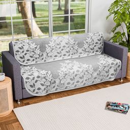 RUBOXA Grey Cotton 2 Piece Sofa Cover-picture-17