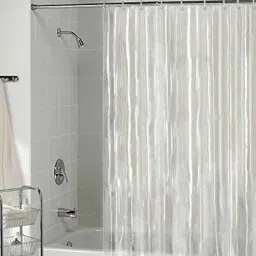 ambbi collections Transparent PVC Solid 7ft Sheer Eyelet Shower Curtain image 3