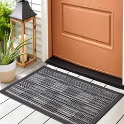Home Centre Grey Printed Rectangle Doormats image 1