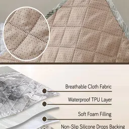 HOKIPO Grey & White Printed Waterproof Quilted Sofa Seat Mats image 2