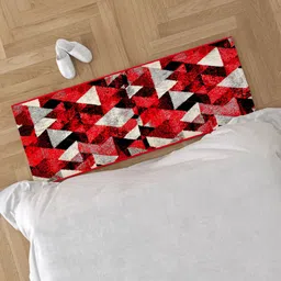 Clasiko Red & Black Geometric Design Anti Skid Backing Bedside Runner image 4