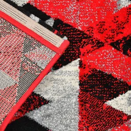 Clasiko Red & Black Geometric Design Anti Skid Backing Bedside Runner image 5