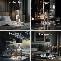 Art Street Black Textured Acrylic Contemporary Frusturical Shaped Table Lamp image 2