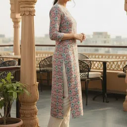 THE FAB FACTORY Ethnic Motifs Printed Kurti image 2