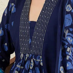 Indo Era Women Quirky Printed Cotton Kurta with Trousers & Dupatta image 2