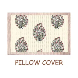 LIVING ROOTS Cream-Coloured Cotton 300TC King Bedsheet & 2 Pillow Covers-104*104 inch image 5