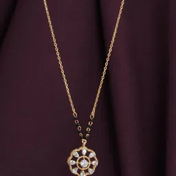 PALMONAS 925 Sterling Silver Gold-Plated Stones and Beads Mandala Mangalsutra-picture-55
