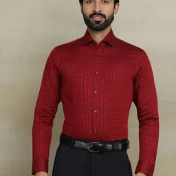 WYRE Men Spread Collar Micro Ditsy Printed Cotton Slim Fit Semiformal Shirt-picture-15