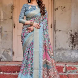 ALMAARI FASHION Floral Printed Saree With Unstitched Blouse Piece-picture-29