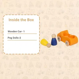 LITTLE GINNIE Wooden Car with Dolls - Classic Toy Set image 4