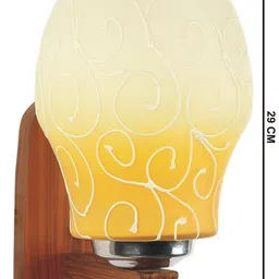 1ST TIME Yellow & Yellow Textured Wood Contemporary Wall Lamp image 3