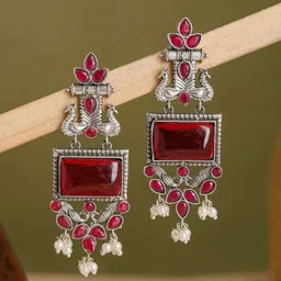HHJEWELRY Red Brass Earrings-picture-40