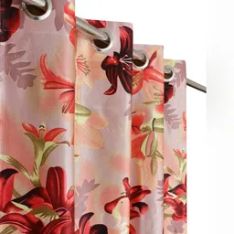 Galaxy Home Decor Maroon Set of 2 Floral Window Curtain-image-23