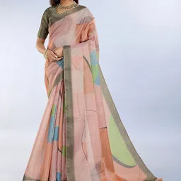 PRISHA FASHION Women Pure Cotton Abstract Printed Chanderi Saree-picture-41