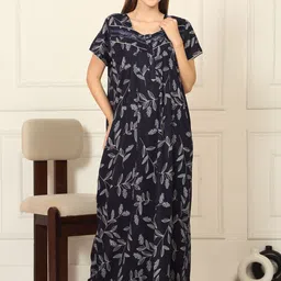 Sweet Dreams Women Floral Printed Maxi Regular Nightdress-image-92