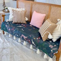 THROWPILLOW Blue & White Printed Polyester 1 Piece Sofa Cover-picture-38